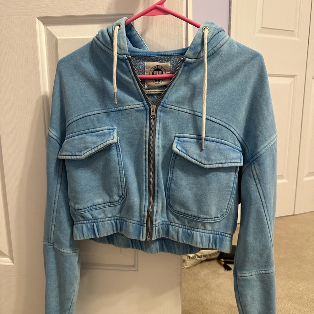 Urban outfitters cropped zip up hoodie